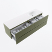 Mondiaz VICA Badkamermeubelset - 170cm - army - 4 lades - Wastafel MOON - rechts - 1 kraangat - kleur talc - XL versie 60cm hoog SW1189221