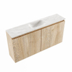 MONDIAZ TURE-DLUX 100cm toiletmeubel Washed Oak. EDEN wastafel Ostra positie midden. Zonder kraangat. SW1105148