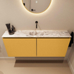 MONDIAZ TURE-DLUX 120cm toiletmeubel Ocher. EDEN wastafel Glace positie midden. Zonder kraangat. SW1103405