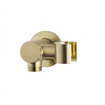 Wiesbaden Wandaansluitbocht met kantelbare handdouchehouder rond 1/2" geborsteld messing SW373303