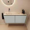 MONDIAZ TURE-DLUX 100cm toiletmeubel Greey. EDEN wastafel Frappe positie links. Zonder kraangat. SW1102822