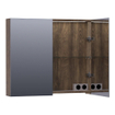 BRAUER Impress Deluxe spiegelkast - 80x70x15cm - interne en externe verlichting - 2 dubbelzijdige spiegeldeuren - Grove SW371751