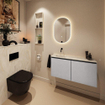 MONDIAZ TURE-DLUX 100cm toiletmeubel Plata. EDEN wastafel Ostra positie links. Zonder kraangat. SW1104987