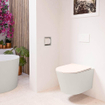 MONDIAZ LAVIE wandclosetpack - 36x53cm - diepspoel - rimless - Linen (offwhite) - softclose - quick-release - toiletzitting - Rosee (roze) SW1208688