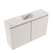 MONDIAZ TURE-DLUX 80cm toiletmeubel Linen. EDEN wastafel Glace positie midden. Met 1 kraangat. SW1103341