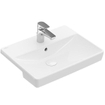 Villeroy & Boch Avento voorbouwwastafel 55x36cm 1 kraangat met overloop wit SW106444