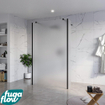 FugaFlow Eccelente Vetro Vrijstaande inloopdouche badkamer - 120x200cm - Glas mat - antikalk - 8mm veiligheidsglas - 2 zijwanden 40cm - met wandarmen en hoekprofielen - Zwart mat - SW1125604