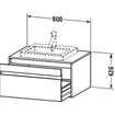 Duravit Ketho Wastafelonderkast 80x55.5x42.6cm 1 lade Standaard greep met softclose spaanplaat Basalt Mat 0300552