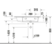Duravit ME by Starck meubelwastafel asymmetrisch met wastafel rechts 83x49cm 1 kraangat met overloop mat wit SW297060
