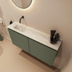 MONDIAZ TURE-DLUX 100cm toiletmeubel Army. EDEN wastafel Ostra positie links. Zonder kraangat. SW1104707