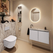 MONDIAZ TURE-DLUX 80cm toiletmeubel Cale. EDEN wastafel Glace positie links. Met 1 kraangat. SW1103151