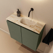 MONDIAZ TURE-DLUX 60cm toiletmeubel Army. EDEN wastafel Frappe positie rechts. Zonder kraangat. SW1102663