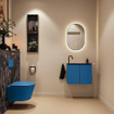 MONDIAZ TURE-DLUX 60cm toiletmeubel Jeans. EDEN wastafel Lava positie links. Met 1 kraangat. SW1103830