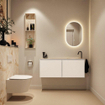 MONDIAZ TURE-DLUX 120cm toiletmeubel Talc. EDEN wastafel Frappe positie rechts. Met 1 kraangat. SW1102607
