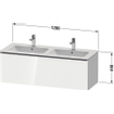 Duravit D-Neo wastafelonderkast 128x44x46.2cm 1 lade Noten Mat SW640809