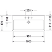 Duravit Vero wastafel 100x47 cm. met 1x kraangat wit 0305315