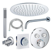 GROHE Grohtherm Regendoucheset Inbouw - hoofddouche 25 cm - 2 functies - handdouche staaf 1 stand -wandarm - chroom SW811933