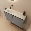 MONDIAZ TURE-DLUX 80cm toiletmeubel Smoke. EDEN wastafel Ostra positie links. Zonder kraangat. SW1105157