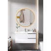 Saniclass Badkamerspiegel - rond - diameter 120cm - indirecte LED verlichting - spiegelverwarming - infrarood schakelaar - mat goud - licht beschadigd -OUTLETSTORE STORE35871