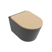 MONDIAZ LAVIE wandclosetpack - 36x53cm - diepspoel - rimless - Dark grey (grijs) - softclose - quick-release - toiletzitting - Sand (beige) SW1208768