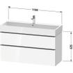 Duravit D-Neo wastafelonderkast 118.4x62.5x44.2cm 2 lades Basalt Mat SW641164