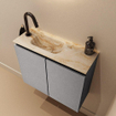MONDIAZ TURE-DLUX 60cm toiletmeubel Plata. EDEN wastafel Frappe positie links. Met 1 kraangat. SW1102922