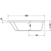 Duravit Paiova bad acryl afgeschuind links 180x140x46cm wit 0297537