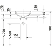 Duravit HappyD 2 Plus waskom vierkant zonder kraangat zonder overloop 40x40cm met keramische afdekkap mat antraciet SW297008