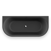 Plieger Kansas Halfvrijstaand bad - 180x80x60cm - met slotoverloop - met af- en overloopgarnituur - met poten - acryl - mat zwart SW924820