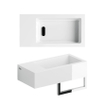 Clou Flush 3 fontein 36x18cm kraangat links met handdoekhouder Mineraalmarmer glanzend wit SW102677