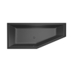 Xenz Society Compact ligbad 170x75x44cm links met poten zonder afvoer Acryl Ebony mat (mat zwart/antraciet) SW102927