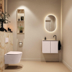 MONDIAZ TURE-DLUX 60cm toiletmeubel Rosee. EDEN wastafel Frappe positie rechts. Met 1 kraangat. SW1102942