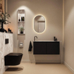 MONDIAZ TURE-DLUX 100cm toiletmeubel Urban. EDEN wastafel Glace positie links. Met 1 kraangat. SW1103143