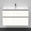 Duravit D-Neo wastafelonderkast 101x62.5x46.2cm 2 lades wit Hoogglans SW641163