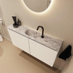 MONDIAZ TURE-DLUX 100cm toiletmeubel Talc. EDEN wastafel Glace positie midden. Met 1 kraangat. SW1103134