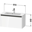 Duravit Ketho 2 wastafelonderbouwkast met 1 lade 68x39x44cm met greep antraciet eiken zwart mat SW772296