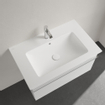 Villeroy & Boch Venticello meubelwastafel 1 kraangat doorgestoken 80x50cm (geschikt voor 3 kr.gaten) met overloop stone white SW209638