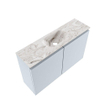 MONDIAZ TURE-DLUX 80cm toiletmeubel Clay. EDEN wastafel Glace positie midden. Zonder kraangat. SW1103229