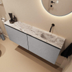 MONDIAZ TURE-DLUX 120cm toiletmeubel Plata. EDEN wastafel Glace positie rechts. Zonder kraangat. SW1103448