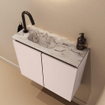 MONDIAZ TURE-DLUX 60cm toiletmeubel Rosee. EDEN wastafel Glace positie links. Met 1 kraangat. SW1103473