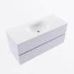 Mondiaz VICA Badkamermeubelset - 110cm - cale - 2 lades - Wastafel MOON - midden - 1 kraangat - kleur talc - XL versie 60cm hoog SW1189237