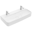 Villeroy & Boch Finion wastafel met 2 kraangaten 100x47cm ceramic+ zonder overloop wit SW106490