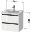 Duravit Ketho 2 wastafelonderbouwkast met 2 laden 58.4x45.5x54.9cm met grepen antraciet donker noten mat SW772719