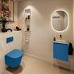 MONDIAZ TURE-DLUX 40cm toiletmeubel Jeans. EDEN wastafel Ostra positie rechts. Zonder kraangat. SW1104870