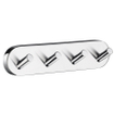 Smedbo Home Handdoekhaak - 18x4cm - 4 haken - chroom SW12159