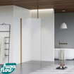 FugaFlow Eccelente Vetro inloopdouche badkamer - 50x200cm - mat glas - plafondarm - geborsteld koper SW1124931