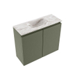 MONDIAZ TURE-DLUX 60cm toiletmeubel Army. EDEN wastafel Glace positie midden. Zonder kraangat. SW1103167