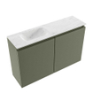 MONDIAZ TURE-DLUX 80cm toiletmeubel Army. EDEN wastafel Opalo positie links. Met 1 kraangat. SW1104194