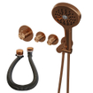 Brauer Copper carving inbouw - douchegarnituur - 3 carving knoppen - handdouche rond 3 standen - PVD - geborsteld koper SW715747