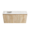 MONDIAZ TURE-DLUX 100cm toiletmeubel Washed Oak. EDEN wastafel Ostra positie links. Met 1 kraangat. SW1105150